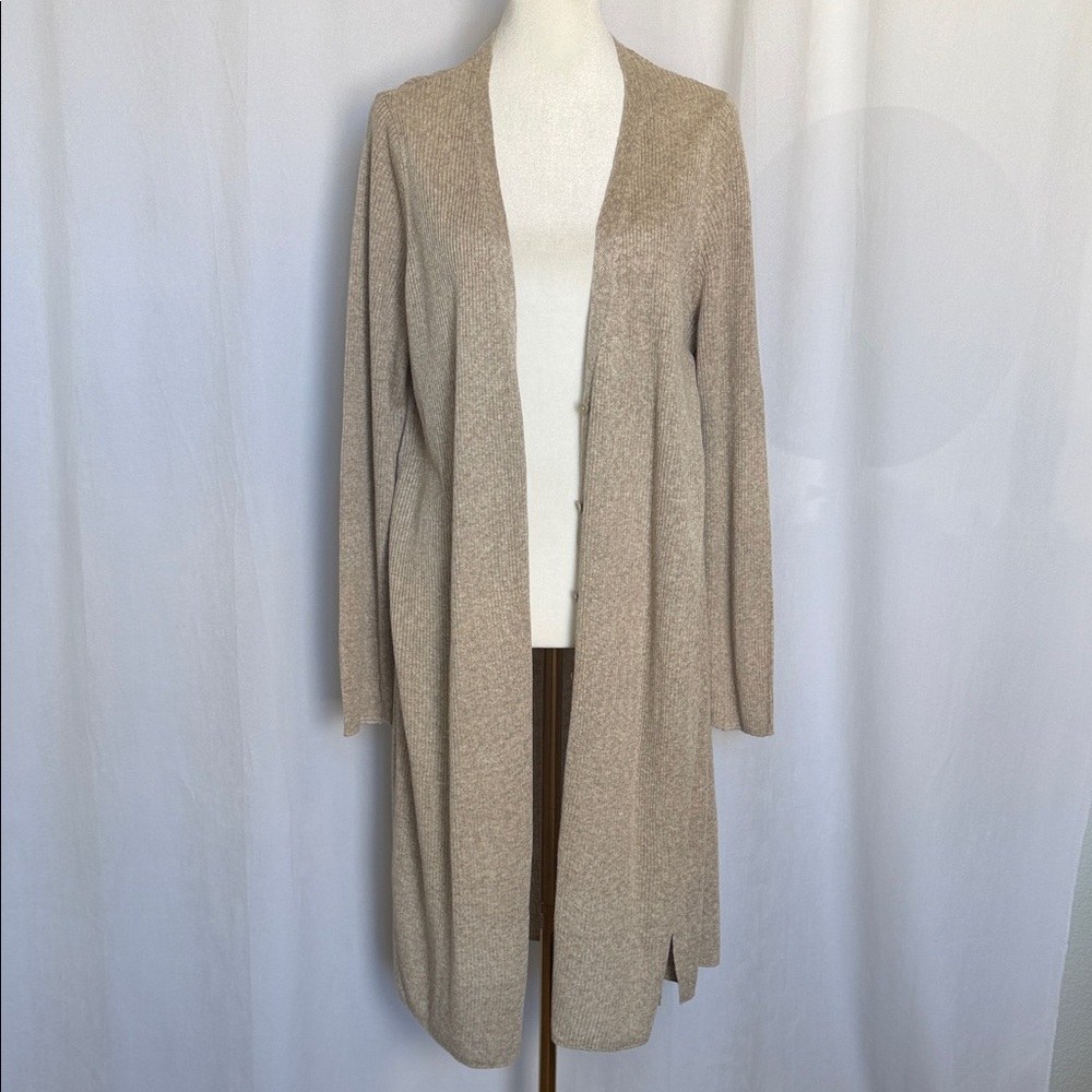 Eileen Fisher Organic Cotton Button Front Sweater Cardigan Size XL Cream EUC